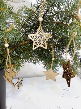 Weihnachtsanhänger Set Rentier und Sterne